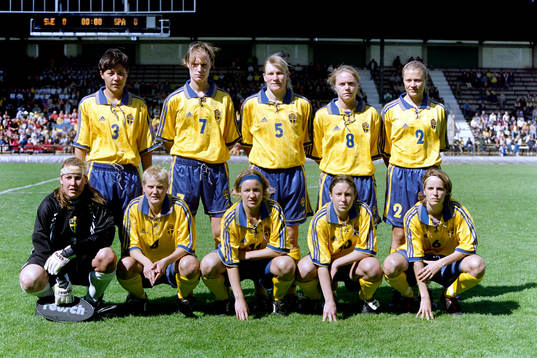 Sveriges startelva. Bakre raden fr. v Jane Törnqvist,