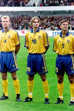 Johan Mjällby, Andreas Andersson och Roland Nilsson,