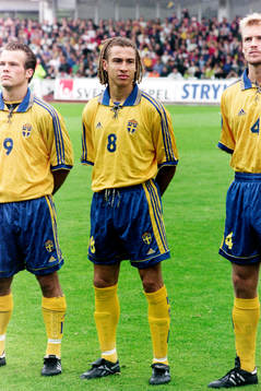 Fredrik Ljungberg, Henrik Larsson och Johan Mjällby,