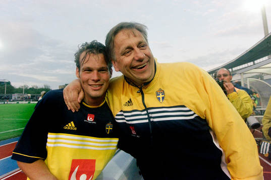Fredrik Ljungberg och Tommy Söderberg, förbundskapten i