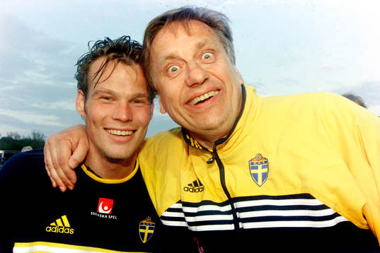 Fredrik Ljungberg och Tommy Söderberg, förbundskapten i