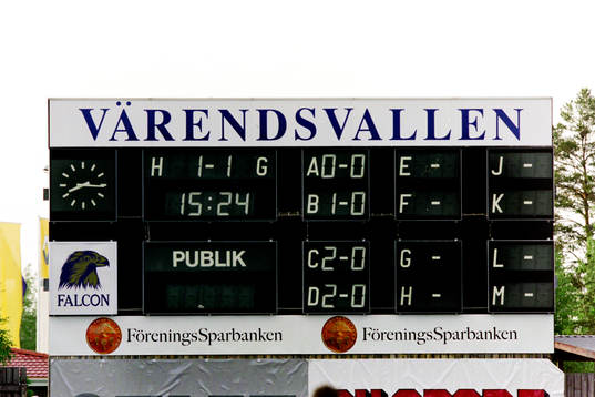 Resultattavlan på Värendsvallen