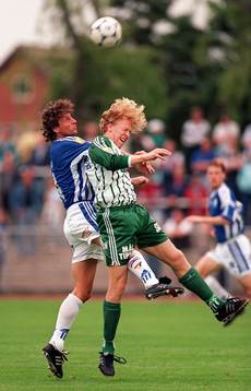 Petter Solli (Trelleborgs FF) och Gustaf Andersson