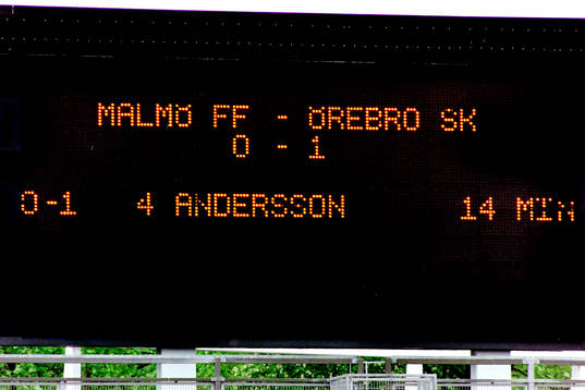 Resultattavlan på Malmö Stadion