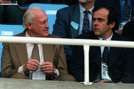 Joao Havelange och Michel Platini