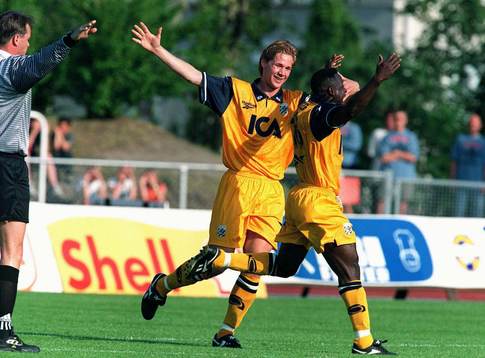 Magnus Pehrsson och Emmanuel Tetteh, IFK Göteborg