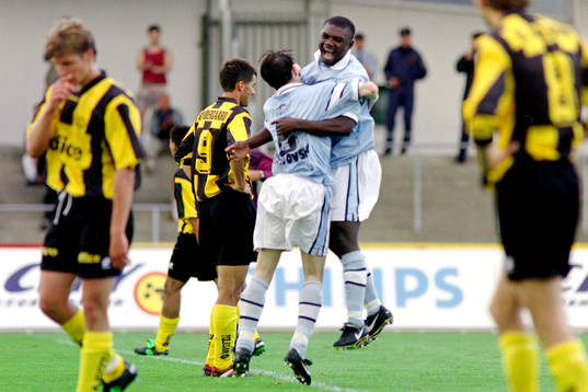 Yksel Osmanovski och Mike Owusu, Malmö jublar