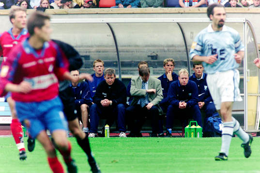 Frans Thijssen, tränare i Malmö och Lars Larsson, ass.