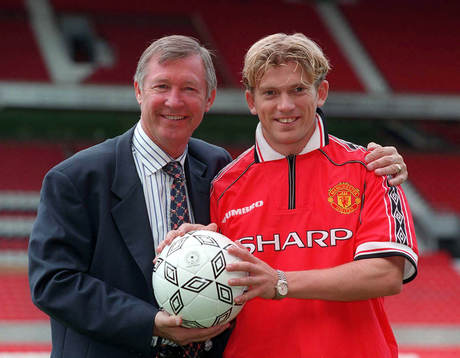Manager Alex Ferguson och Jesper Blomqvist