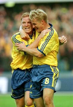Jörgen Pettersson och Johan Mjällby, Sverige