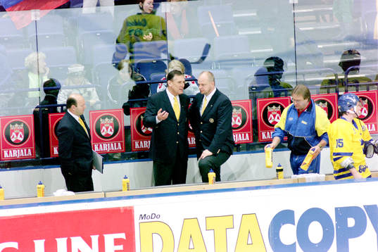 Peter Wallin, general manager och coacherna Dan Hobér och