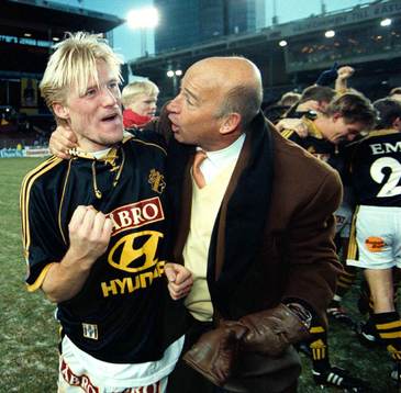 Johan Mjällby och manager Stefan Söderberg