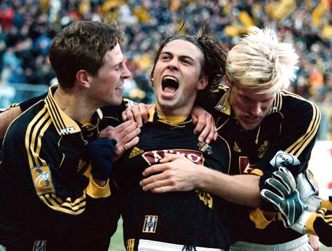 Thomas Lagerlöf, Alexander Östlund och Johan Mjällby, AIK