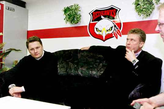 Stephan Lundh, tränare i Malmö och Per Bäckman, tränare