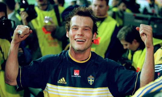 Fotboll, EM-KVAL. POLEN - SVERIGE 0-1. FREDRIK LJUNGBERG