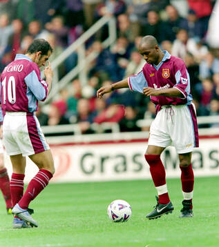 Paolo Di Canio and Ian Wright of West Ham