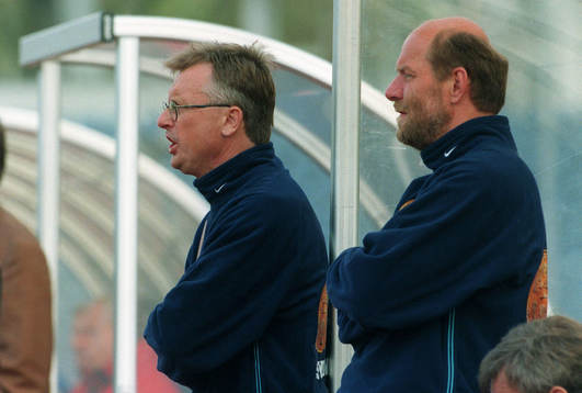 Roland Andersson och Thomas Sjöberg, tränare i Malmö FF