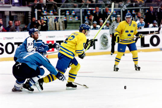 Ishockey, VM, Semifinal 2, Sverige - Finland, 2-1, 0-1 i