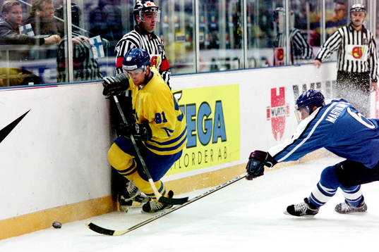 Ishockey, VM, Semifinal 2, Sverige - Finland, 2-1, 0-1 i