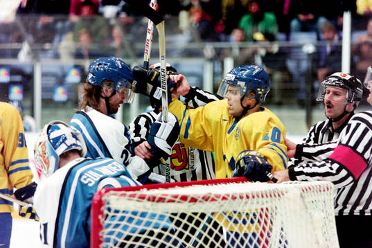 Ishockey, VM, Semifinal 2, Sverige - Finland, 2-1, 0-1 i