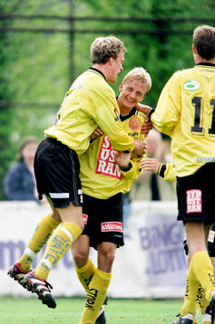 Marcus Ekenberg och Patrik Rosengren, Mjällby jublar