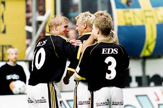Martin Åslund och Daniel Hoch, AIK jublar