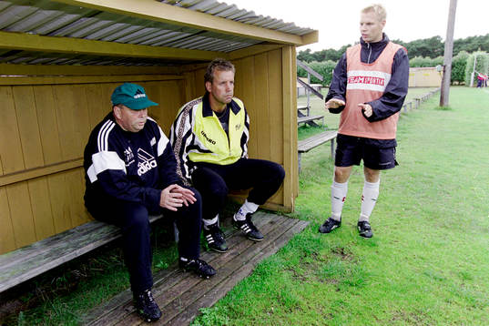 Håkan Håkansson, Hans Larsson, tränare i Mjällby och