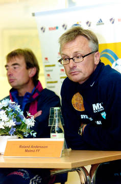Malmös tränare Roland Andersson på presskonferens