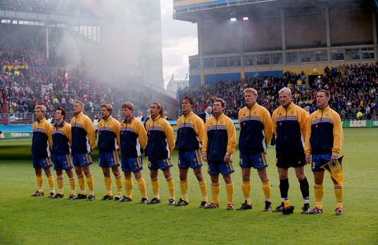 Startelva. Fr.v. Niclas Alexandersson, Fredrik Ljungberg,