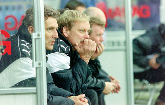 Hammarbys tränare Sören Cratz och Ronnie Hellström