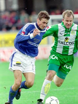 Trelleborgs Michael Hansson mot Hammarbys Kaj Eskelinen