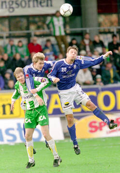Hammarbys Patrik Andersson mot Trelleborgs Peter Abelsson