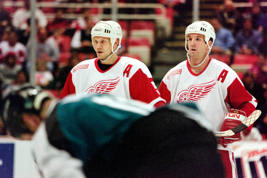 Nicklas Lidström och Brendan Shanahan Detroit Red Wings