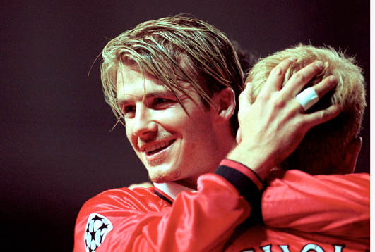 David Beckham och Paul Scholes, Manchester (Jubel)