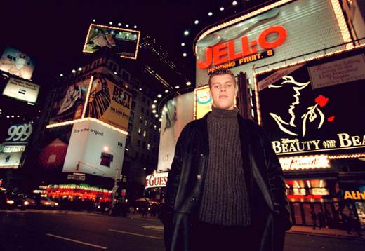 Kim Johnsson på Times Square i New York