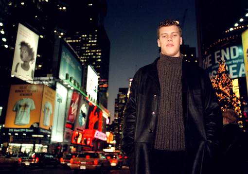 Kim Johnsson på Times Square i New York